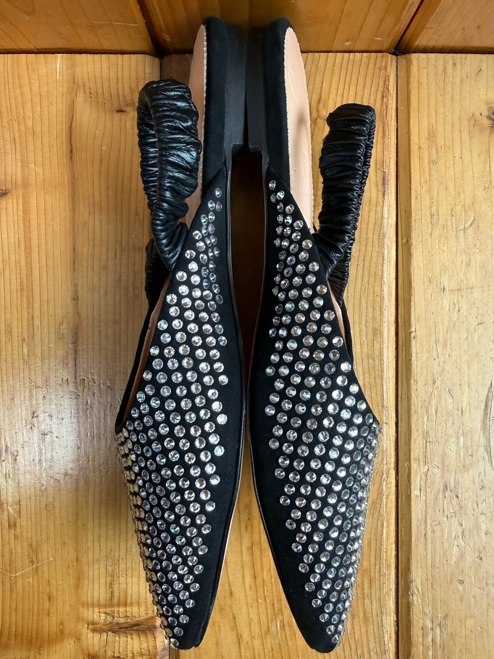 8.5 J Crew Crystal Stretchy Slingback Mules Fancy Flats Party Holiday Rhinestone